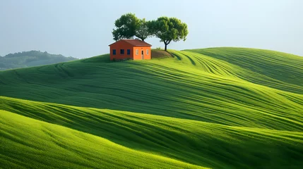 Fototapeten landscape with a house © A2Z AI 