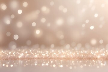 Abstract background with bokeh lights and pastel particles.