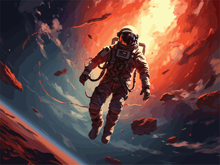 Fototapeta premium astronaut waiting a Spece 