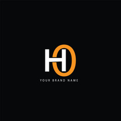 ho text logo design vector