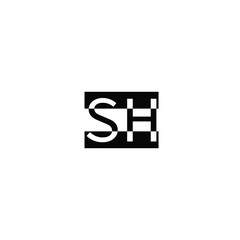 sh text Logo Design 