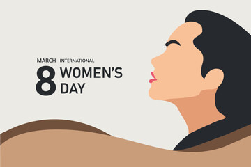 March 8 Women's Day poster or banner in minimalist style, vector.
Can be used to promote feminism and other women’s activities.