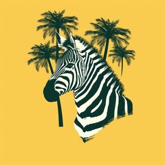 Zebra head logo, in the style of dark fantasy creatures, dark yellow and dark gold