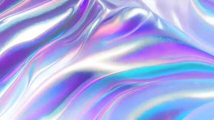 Holographic Iridescent fabric background. Shiny mother of pearl fabric, bright multi-colored fabric