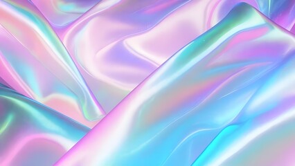 Obraz premium Holographic Iridescent fabric background. Shiny mother of pearl fabric, bright multi-colored fabric
