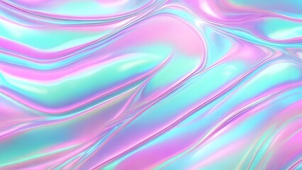 Obraz premium Holographic neon background ,Colorful psychedelic abstract. Pastel color waves for background
