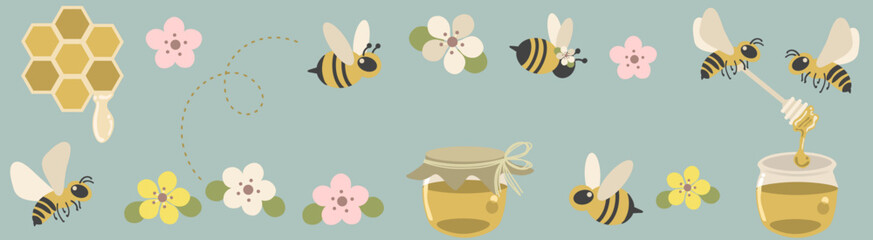 ミツバチのイラスト - obrazy, fototapety, plakaty
