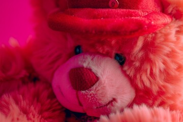 teddy bear with pink flower