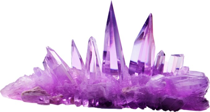purple violet crystal chunk,fantasy crystal portrait isolated on white or transparent background,transparency