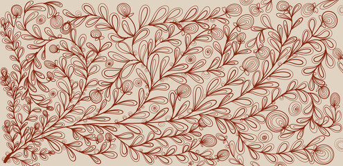 abstract floral background and floral design in doodle style.  illustration  seamless pattern