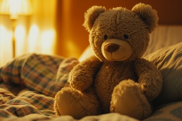 teddy bear on the couch