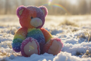 teddy bear in the snow