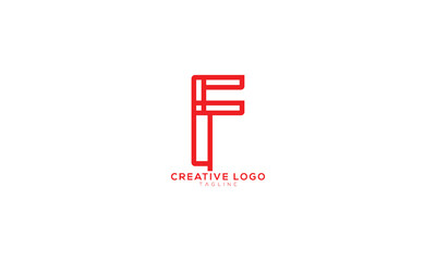 FQ QF Abstract initial monogram letter alphabet logo design