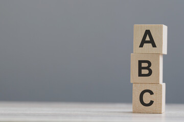 wood cube block with ABC