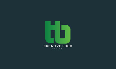 HB Abstract initial monogram letter alphabet logo design