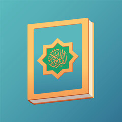 gold and blue holy quran vector
