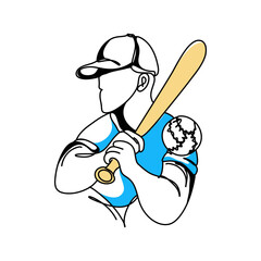 Minimalist Baseball Graphic Art, Unique Website Design Element for Baseball Fans