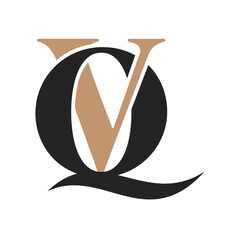 V Q O letter logo