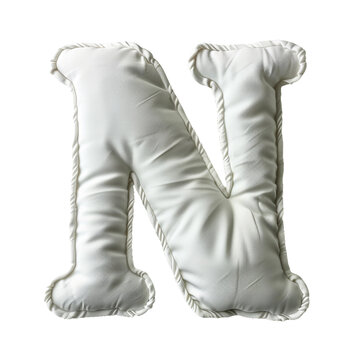 N made of pillow, PNG image, no background