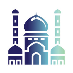 Ramadhan icon consept on flat gradient style. Mosque icon