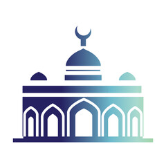 Ramadhan icon consept on flat gradient style. Mosque icon