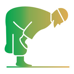 Ramadhan icon consept on flat gradient style. Muslim people prayer icon on flat gradient stye