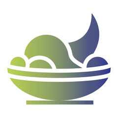 Ramadhan icon consept on flat gradient style. iftar icon on flat gradient style