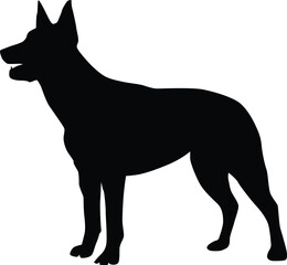 Dog full body silhouette illustration