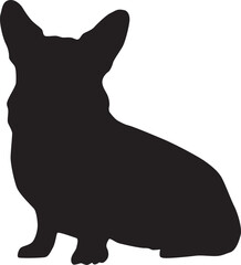 Dog full body silhouette illustration