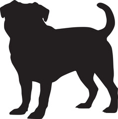 Dog full body silhouette illustration