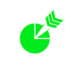 pie chart with arrow icon illustration