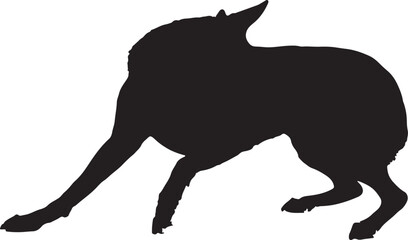 Dog full body silhouette illustration