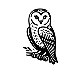 Fototapeta premium barn owl hand drawn vector ilustration graphic