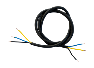 top view of roll cable isolated on white background