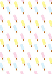 カラフルなアイスクリームのパターン背景_縦