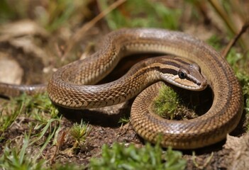 Fototapeta premium The Serene Slither of a Forest Snake