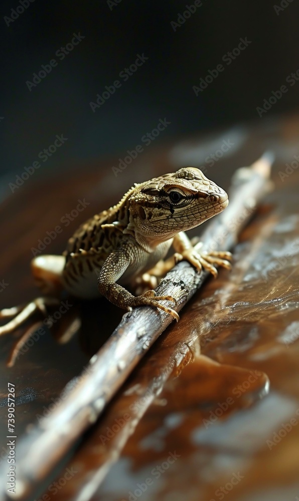 Poster a tiny lizard. generative ai.