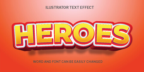 ttext effect, heroes text effect, arena text effect  editable text style