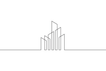 Minimal house logo design. Building structure symbol. Construction of houses.One continuous line . Line art. Minimal single line.White background. One line drawing.