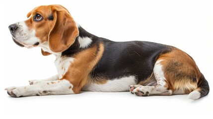 beautiful beagle dog isolated on white
