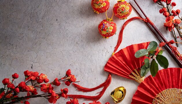 chinese new year decoration wallpaper festive background with red decoration