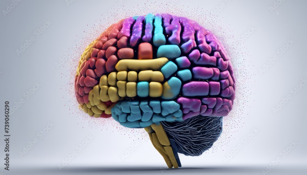 Poster exploring the colorful complexity of the human brain