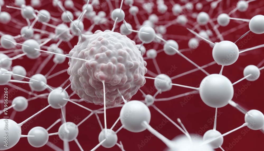 Poster a network of interconnected spheres, symbolizing complex systems or networks