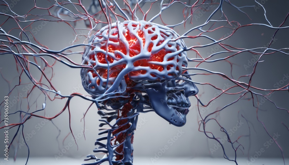 Poster neural network - the brain's complex connectivity