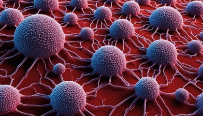  Microscopic view of a cell culture, showcasing the intricate network of cells and their connections