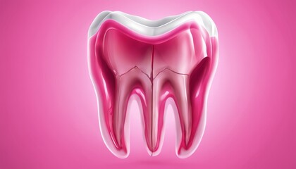 Vibrant dental implant in pink and white, set against a pink background