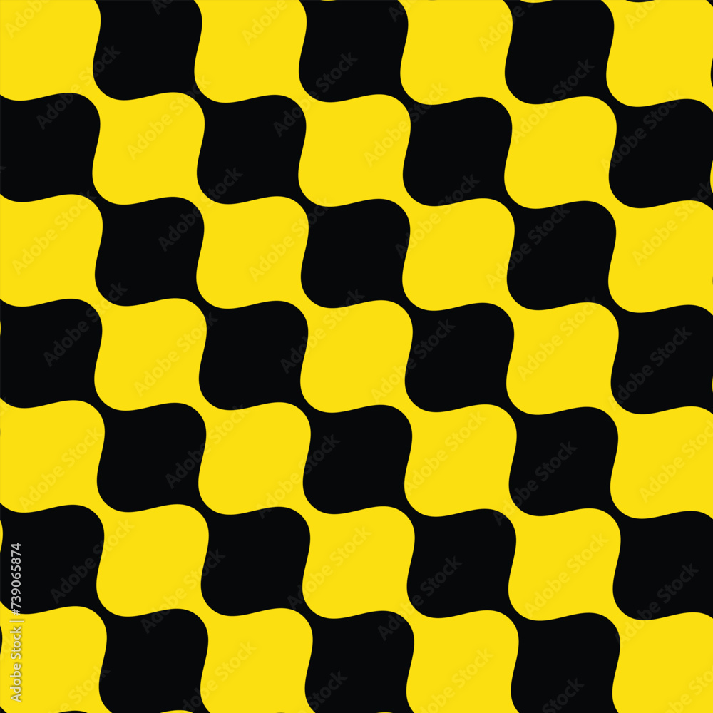 Poster abstract geometric repeatable yellow diagonal wave line pattern.