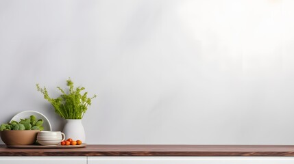 Minimalist kitchen counter with empty space