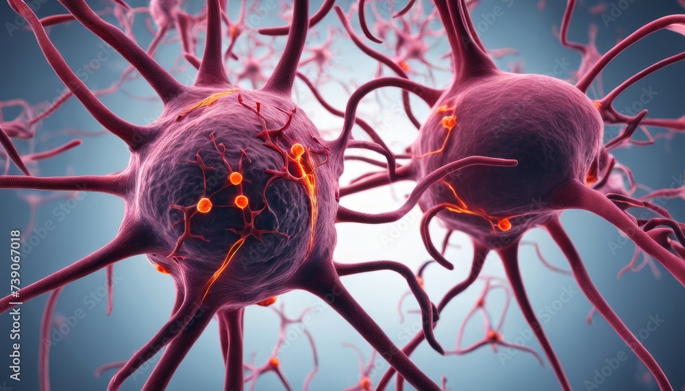 Poster neural network with synapses and neurons, a model of the brain's connectivity
