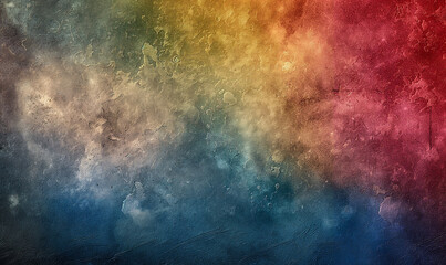 Fototapeta premium Abstract watercolor wallpaper grunge painting multicolored backdrop horizontal banner (orange, yellow, green, blue)